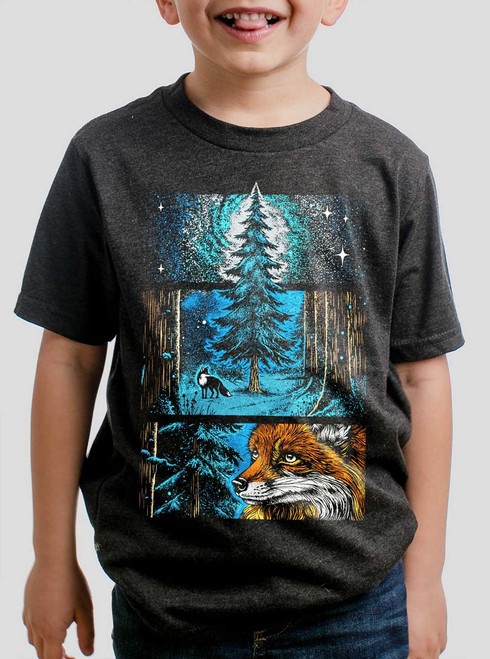 Whisper in the Woods - Multicolor on Heather Black Triblend Youth T-Shirt