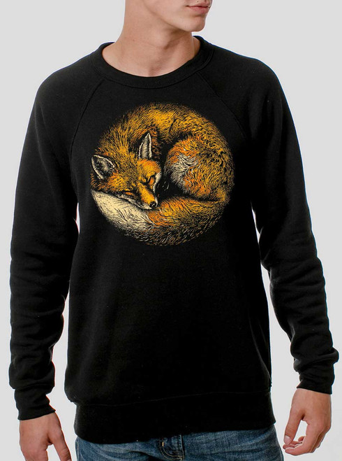 Fox Nap - Multicolor on Black Men's Sweatshirt