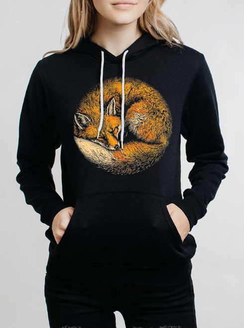 Fox Nap - Multicolor on Black Women's Pullover Hoodie
