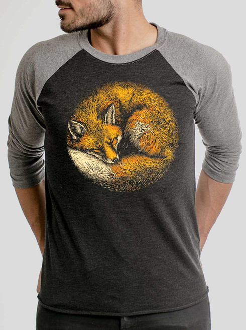 Fox Nap - Multicolor on Heather Black and Grey Triblend Raglan