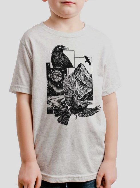 Night Guardians - Black on Heather White Triblend Youth T-Shirt