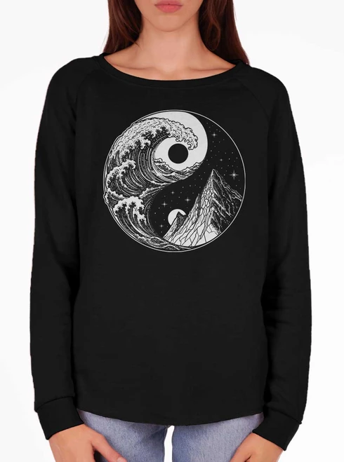 Duality - White on Black Women's California Sweatshirt