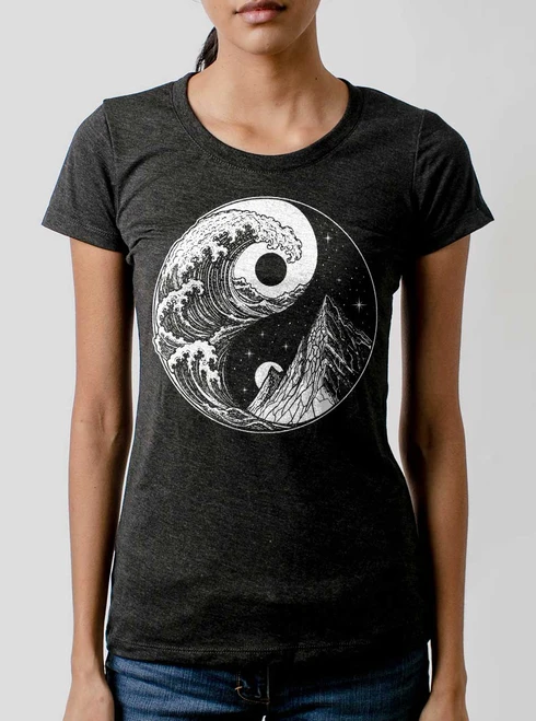 Duality - White on Heather Black Triblend Junior Womens T-Shirt