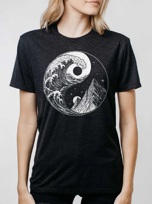Duality - White on Heather Black Triblend Womens Unisex T Shirt