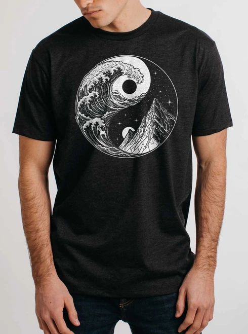 Duality - White on Heather Black Triblend Mens T Shirt