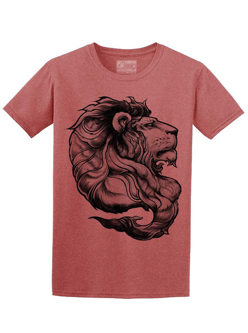 Lion - Black on Mens T Shirt