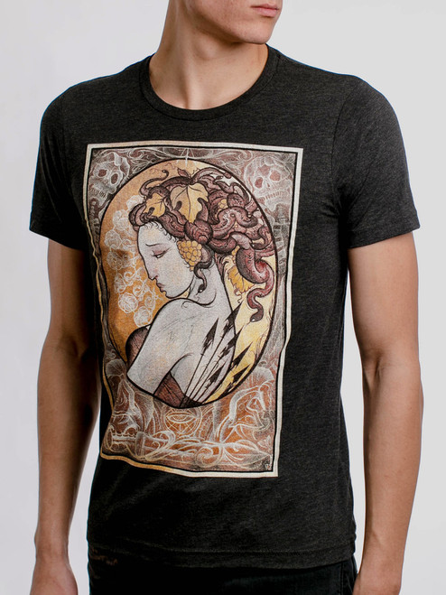 Medusa - Multicolor on Heather Black Triblend Mens T Shirt