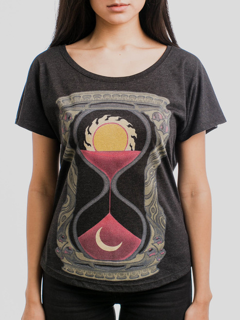 Hourglass - Multicolor on Heather Black Triblend Womens Unisex T