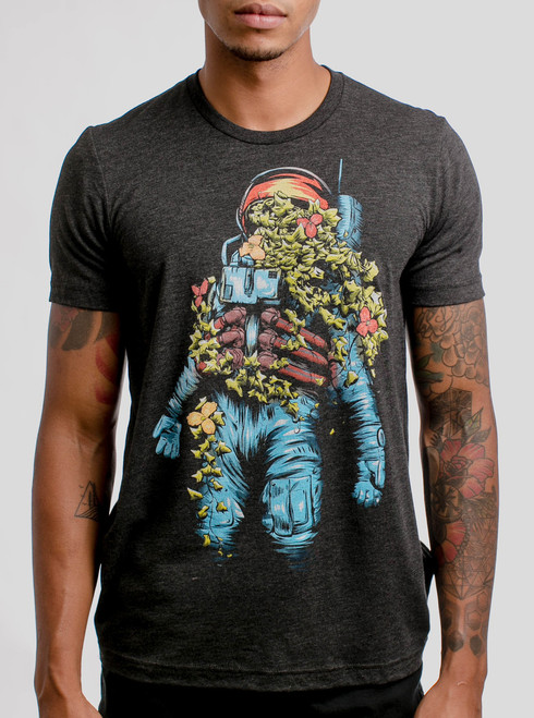 Astro Bloom - Multicolor on Heather Black Triblend Mens T Shirt