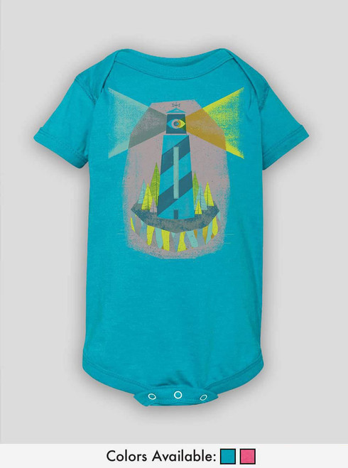 Lighthouse - Multicolor on Baby Onesie