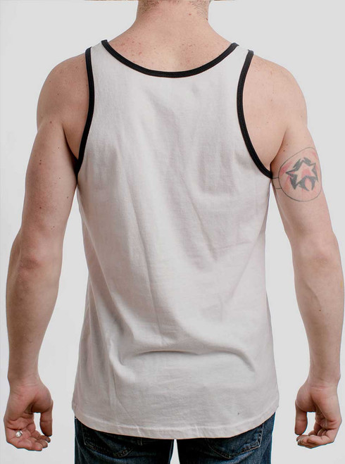 Wyrm - Multicolor on White with Black Mens Tank Top - Curbside Clothing