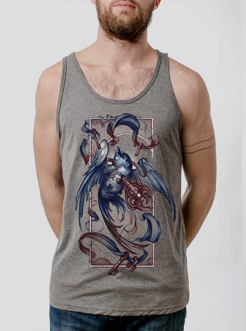 Human Weakness - Multicolor on Heather Grey Triblend Mens Tank Top