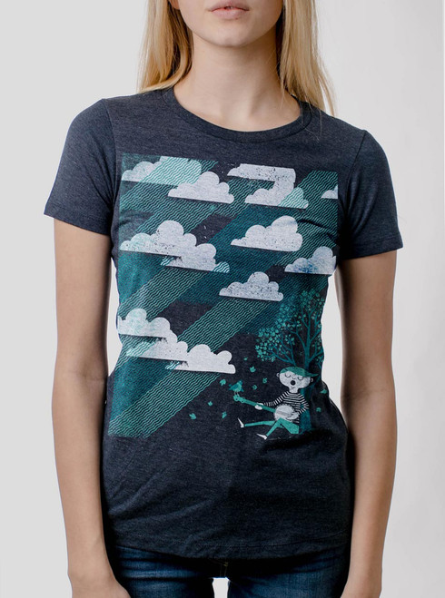 Cloud Song - Multicolor on Heather Navy Junior Womens T-Shirt ...