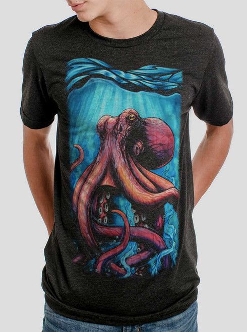 Octo - Multicolor on Heather Black Triblend Mens T Shirt
