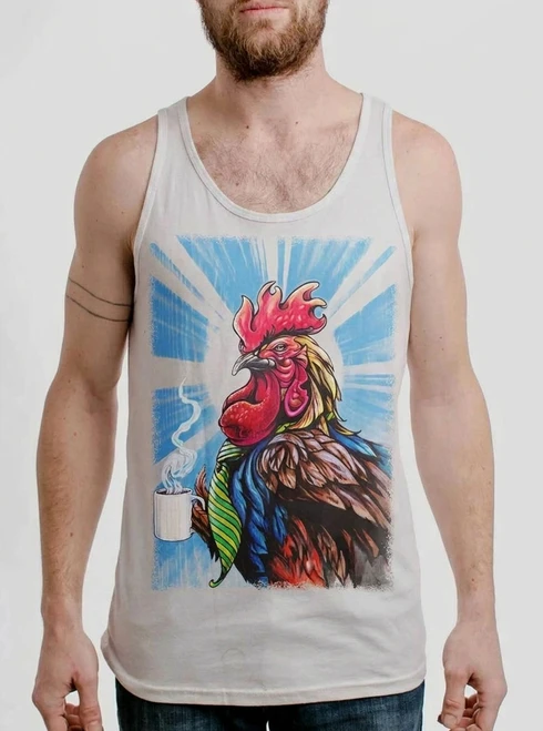 Early Bird - Multicolor on White Mens Tank Top