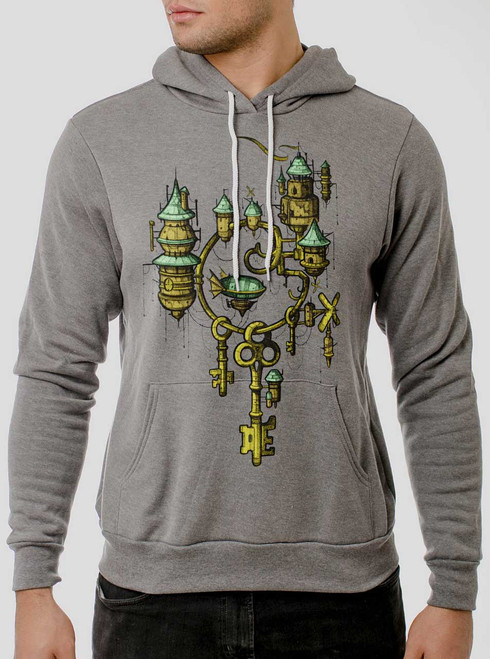 Key Kingdom - Multicolor on Athletic Heather Men's Pullover Hoodie