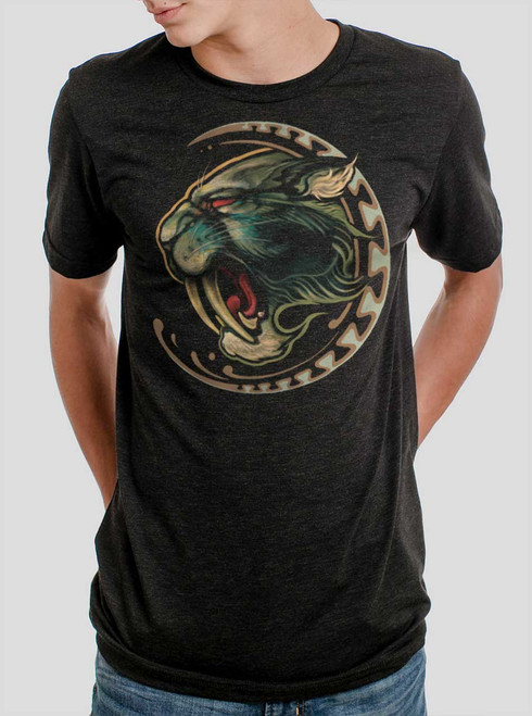 Sabertooth - Multicolor on Heather Black Triblend Mens T Shirt ...