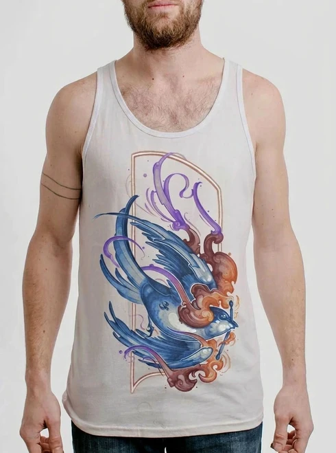 Firebird - Multicolor on White Mens Tank Top