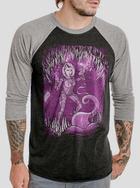 Teeth - Multicolor on Heather Black and Grey Triblend Raglan