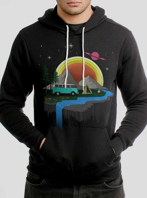 Lone Wolf - Multicolor on Black Men's Pullover Hoodie - Curbside