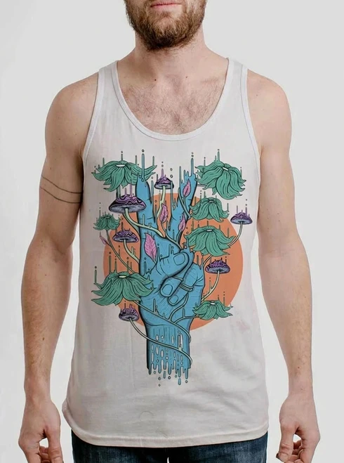 Peace Please - Multicolor on White Mens Tank Top