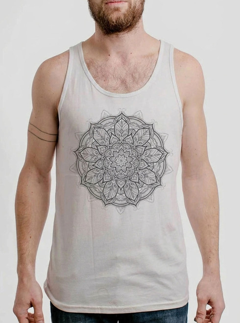 Mandala - Black on White Mens Tank Top
