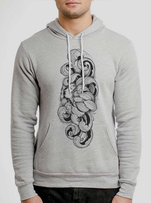 Lady Floral - Multicolor on Athletic Heather Men's Pullover Hoodie