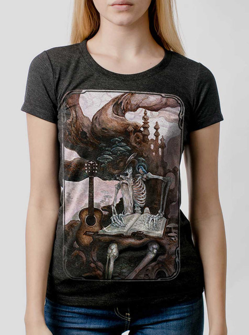 Dead Balladeer - Multicolor on Heather Black Triblend Junior Womens T-Shirt
