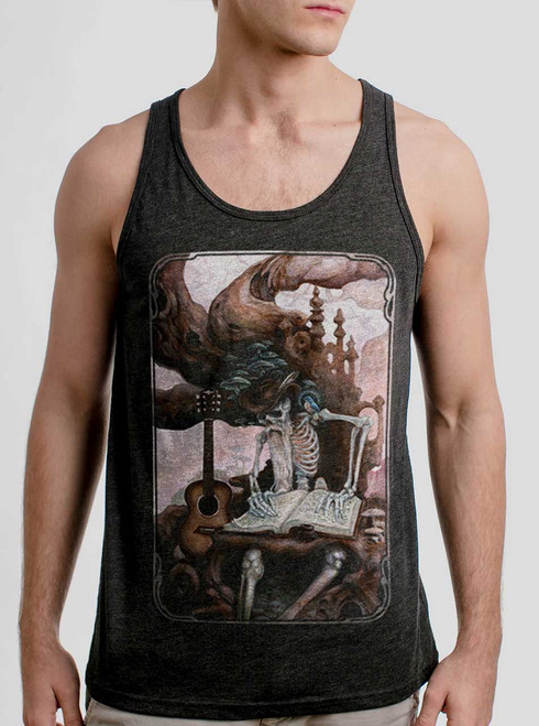 Dead Balladeer - Multicolor on Heather Black Triblend Mens Tank Top
