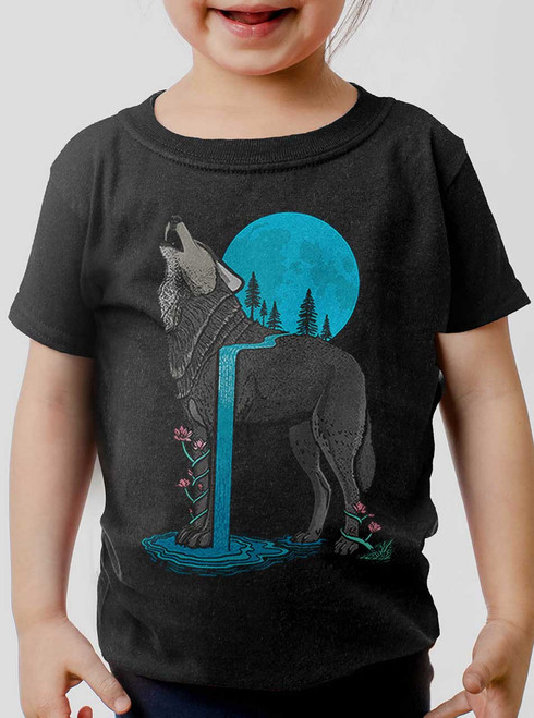 Lone Wolf - Multicolor on Black Toddler T-Shirt