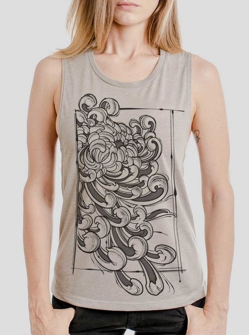 Big Cat - Multicolor on Heather Stone Womens Muscle Tank