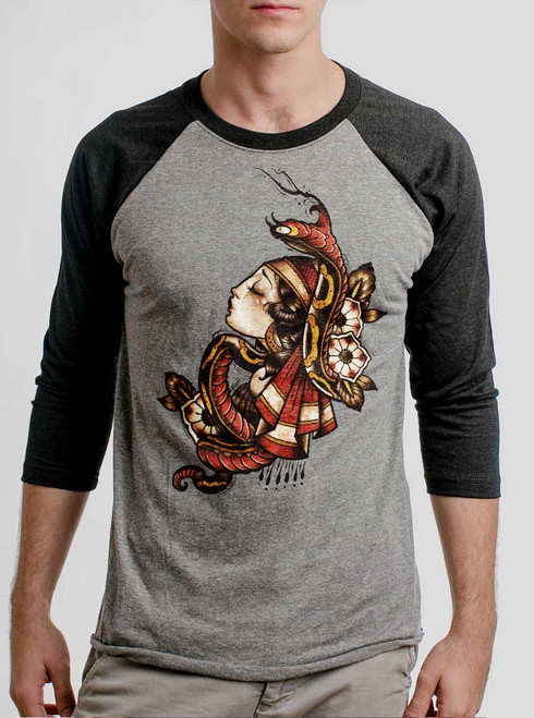 Snake Charmer - Multicolor on Heather Grey and Black Triblend Raglan
