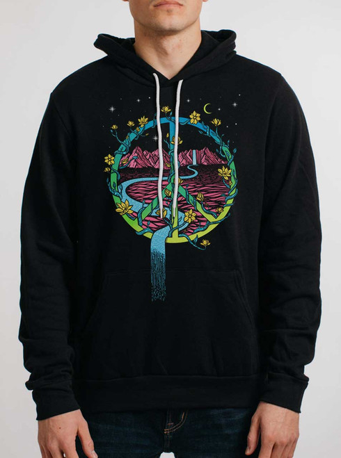 Inner Peace - Multicolor on Black Men's Pullover Hoodie - Curbside Clothing