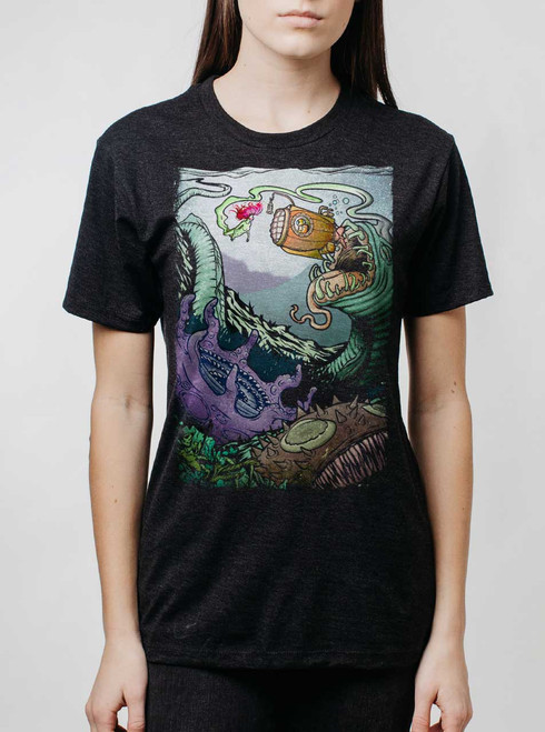 Space Sub - Multicolor on Heather Black Triblend Womens Unisex T Shirt
