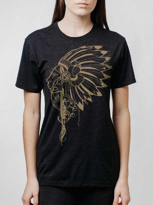 Lakota Girl - Gold on Heather Black Triblend Womens Unisex T Shirt