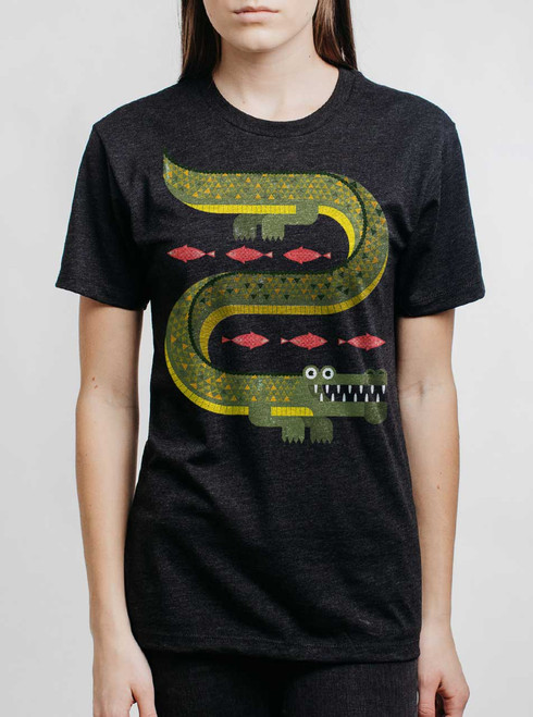 Gator - Multicolor on Heather Black Triblend Womens Unisex T Shirt