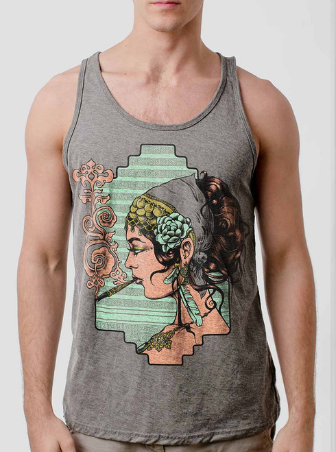 Femme Fatale - Multicolor on Heather Grey Triblend Mens Tank Top