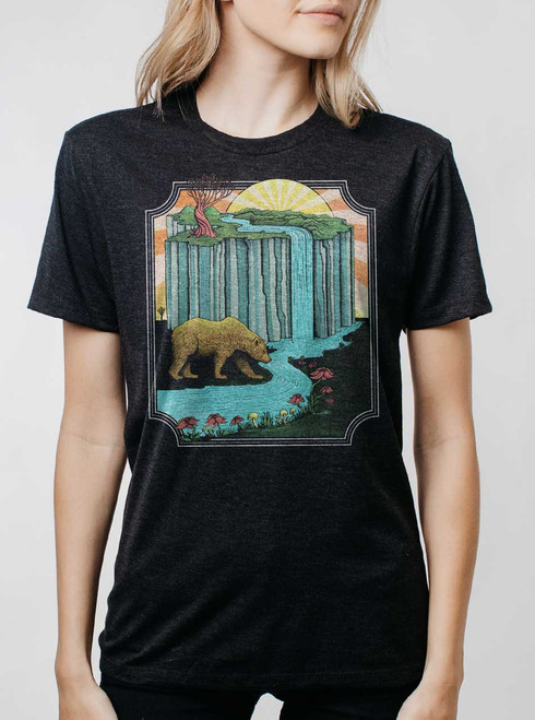 Bear Country - Multicolor on Heather Black Triblend Womens Unisex T Shirt