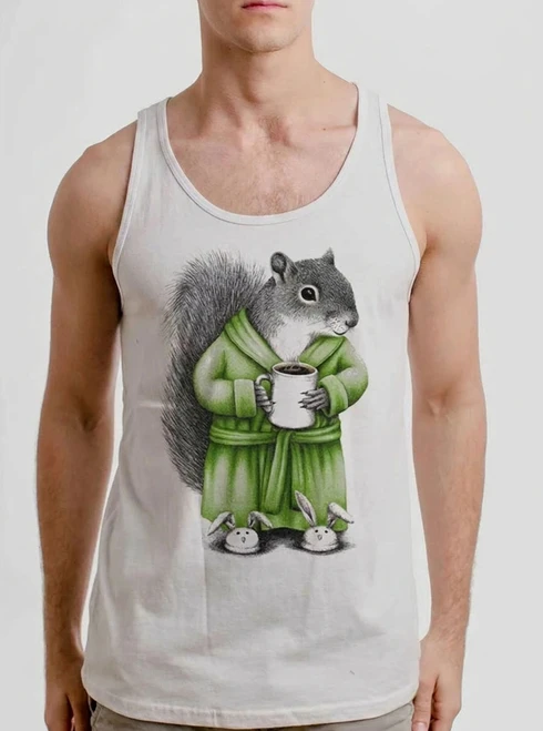 Coffee Squirrel - Multicolor on White Mens Tank Top