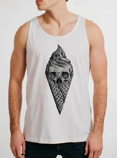 Deadly Decadence - Black on White Mens Tank Top