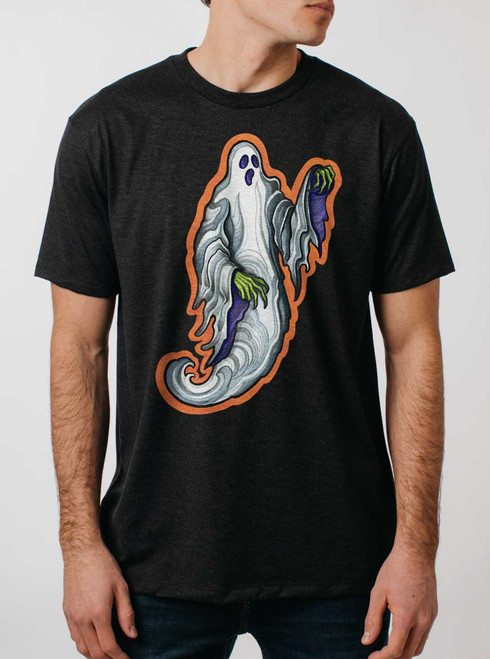 Ghost - Multicolor on Heather Black Triblend Mens T Shirt