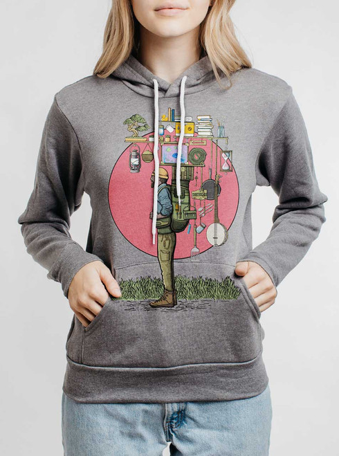 Ribs - Multicolor on Heather Grey Women's Pullover Hoodie