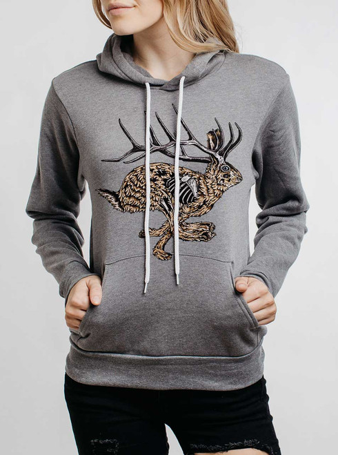 Jackalope - Multicolor on Heather Grey Women's Pullover Hoodie