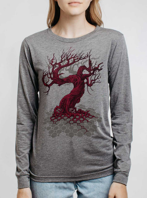 Reclamation - Multicolor on Heather Grey Triblend Womens Long Sleeve