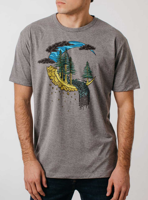 Crescent Moon - Multicolor on Mens T Shirt