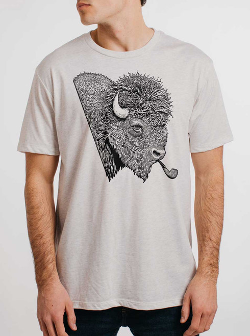 Smoked Buffalo - Black on Mens T Shirt