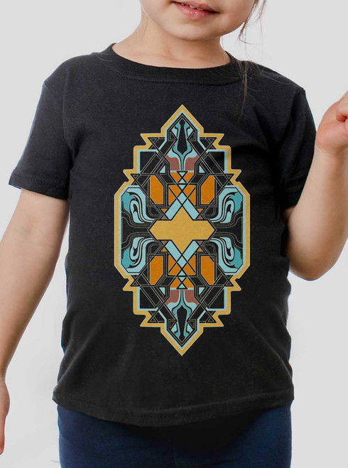 Form and Flow - Multicolor on Black Toddler T-Shirt