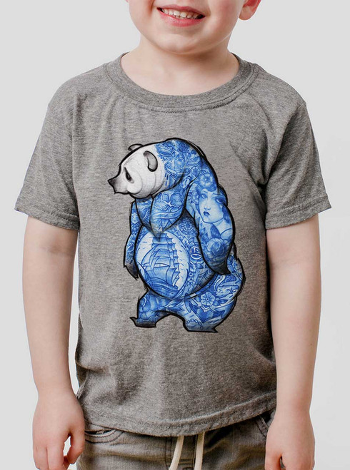 Inked Bear - Multicolor on Heather Grey Toddler T-Shirt