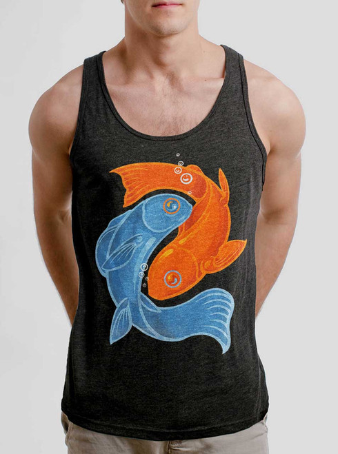 Intermingle - Multicolor on Heather Black Triblend Mens Tank Top
