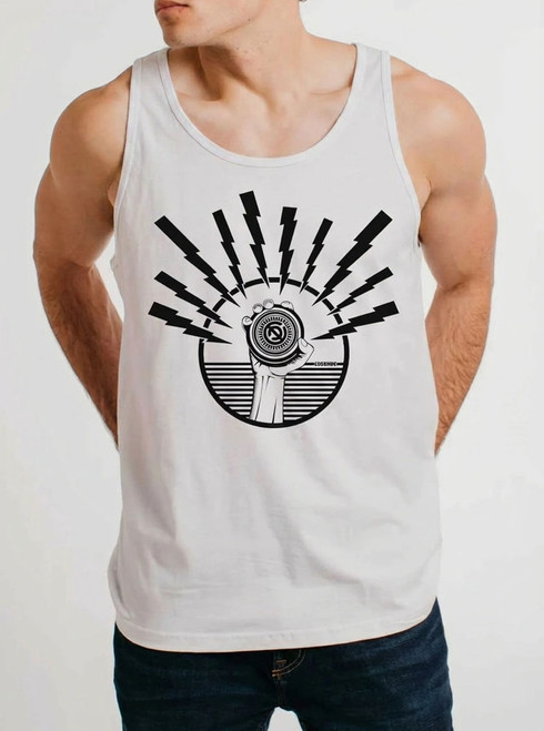 Boltz - Black on White Mens Tank Top